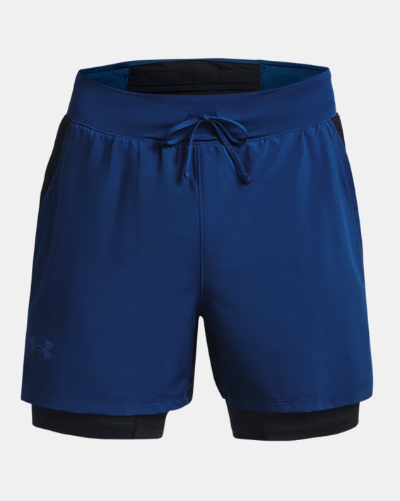 Men's UA Launch Elite 2-in-1 5'' Shorts in Blue image number 6